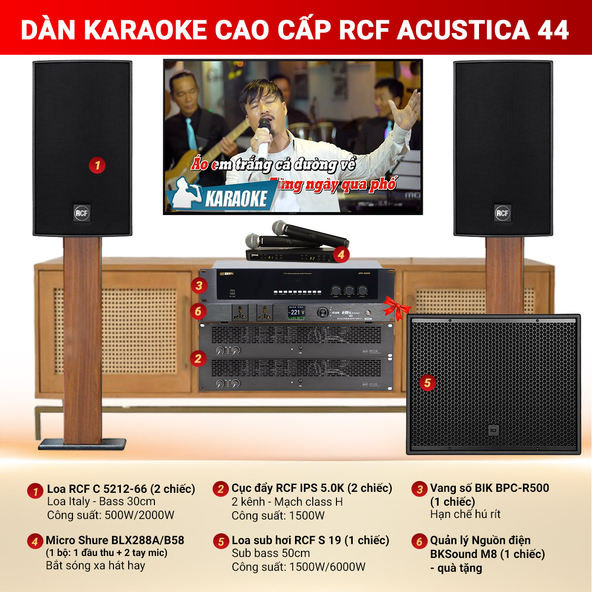 Dàn karaoke cao cấp RCF Acustica 44