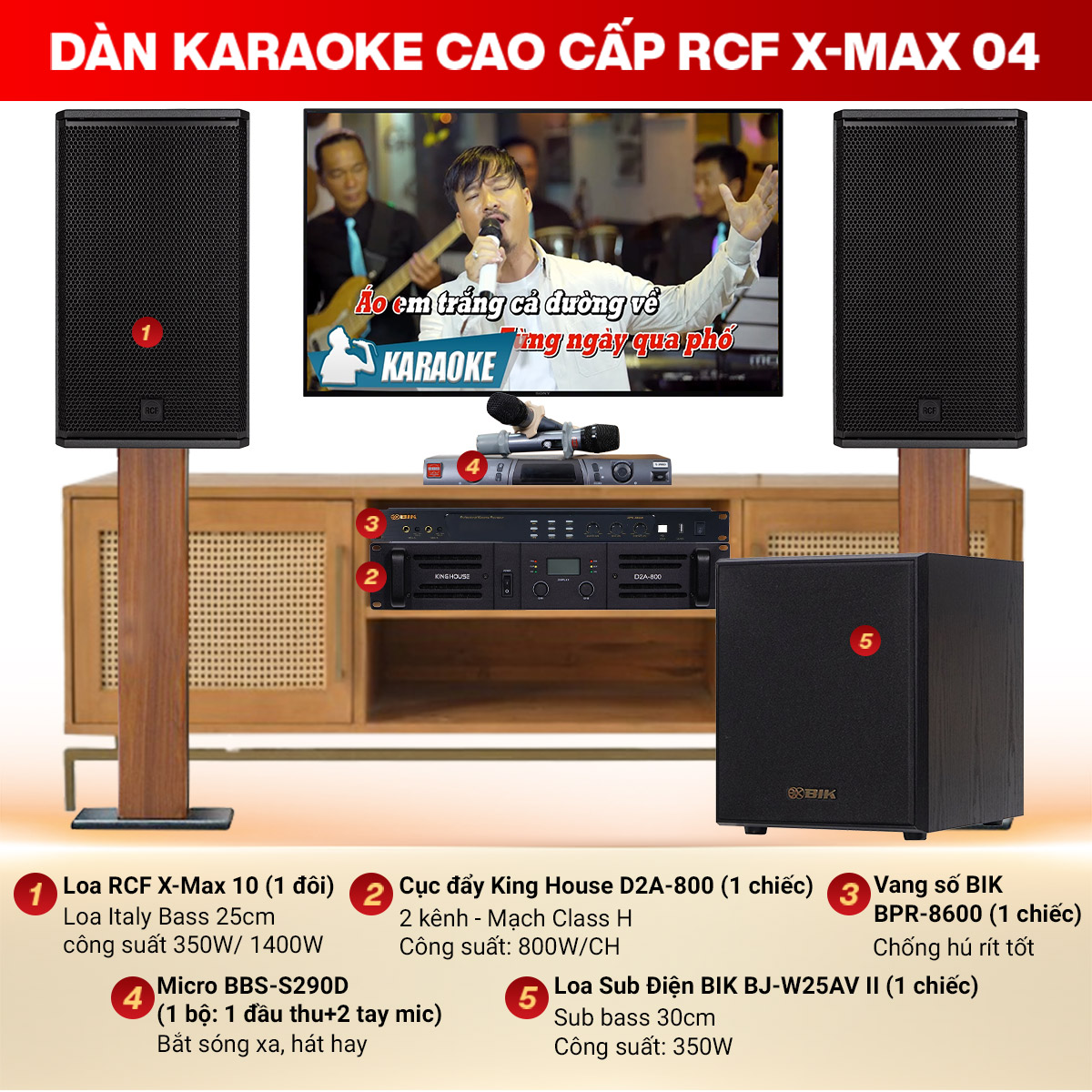 Dàn karaoke cao cấp RCF X-MAX 04