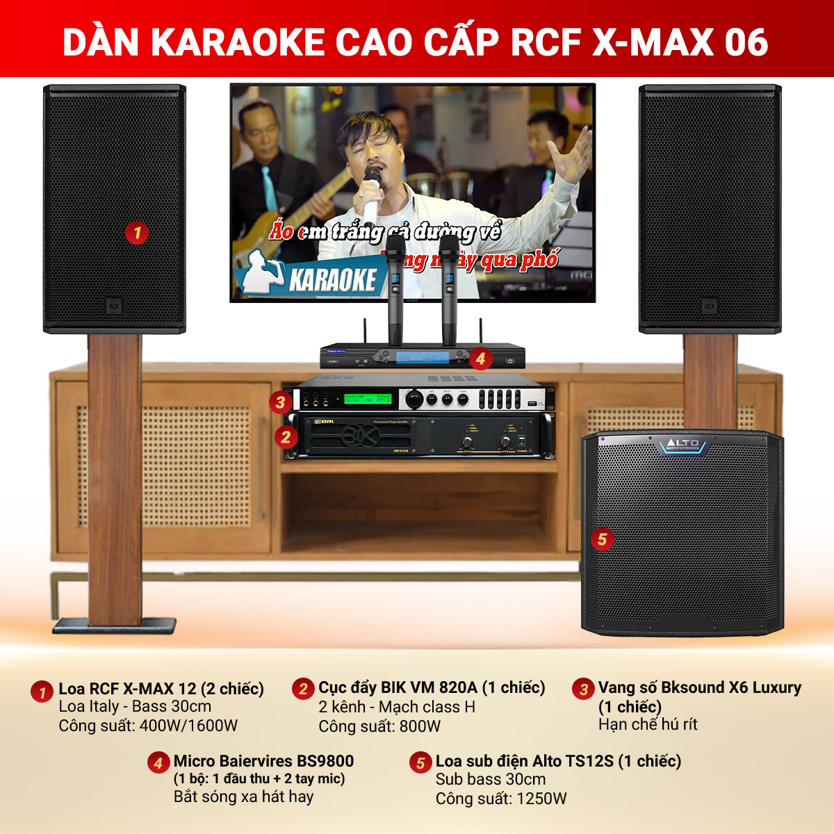 Dàn karaoke cao cấp RCF X-MAX 06