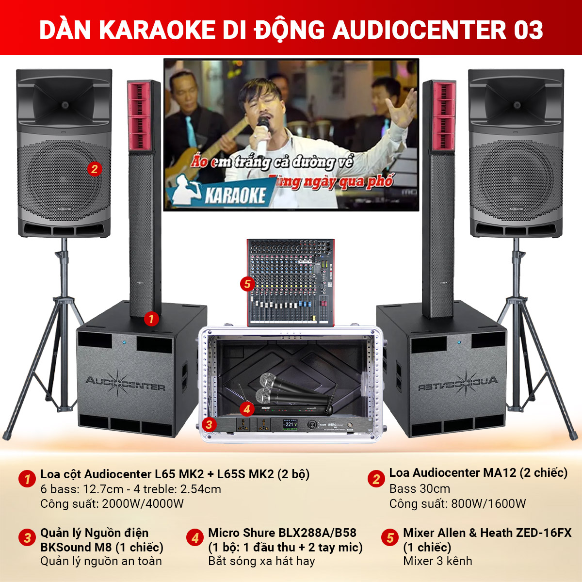 Dàn karaoke di động Audiocenter 03