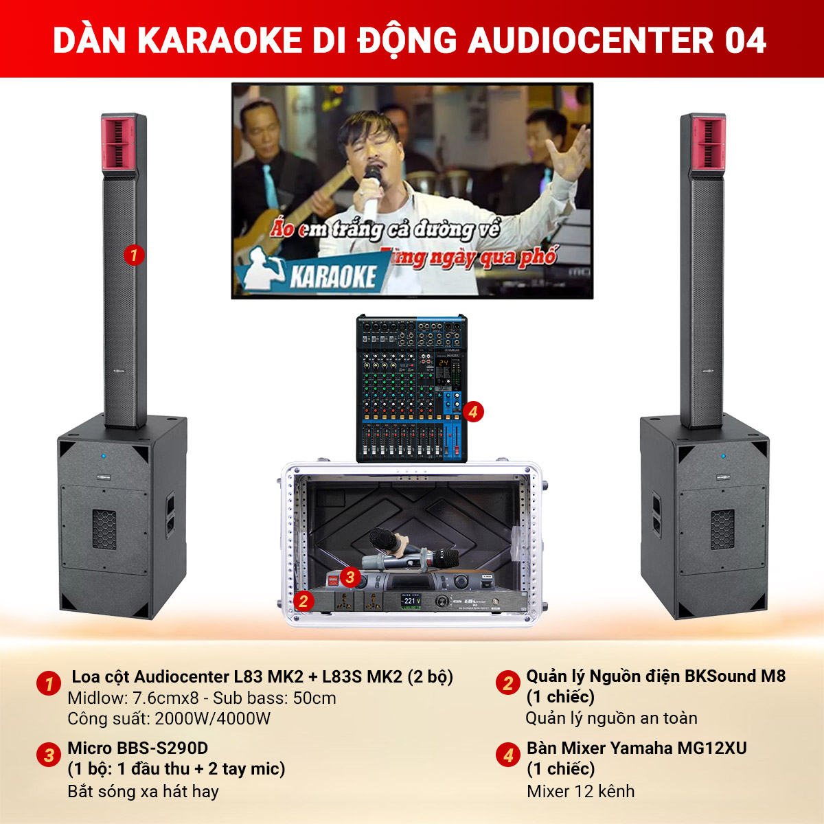 Dàn karaoke di động Audiocenter 04