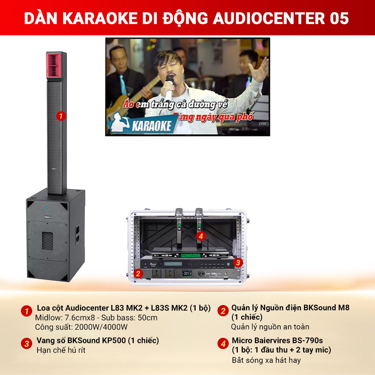 Dàn karaoke di động Audiocenter 05