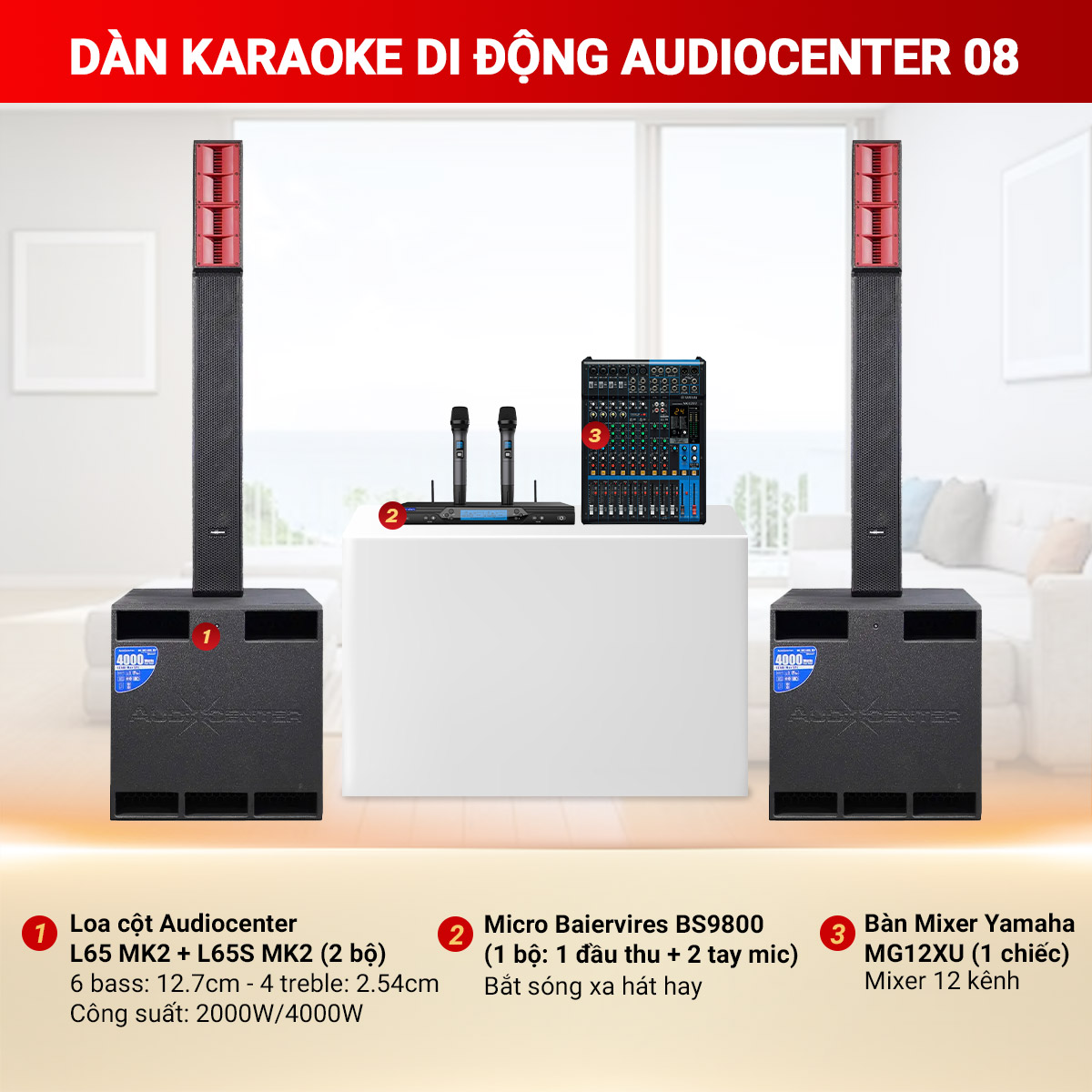 Dàn karaoke di động Audiocenter 08