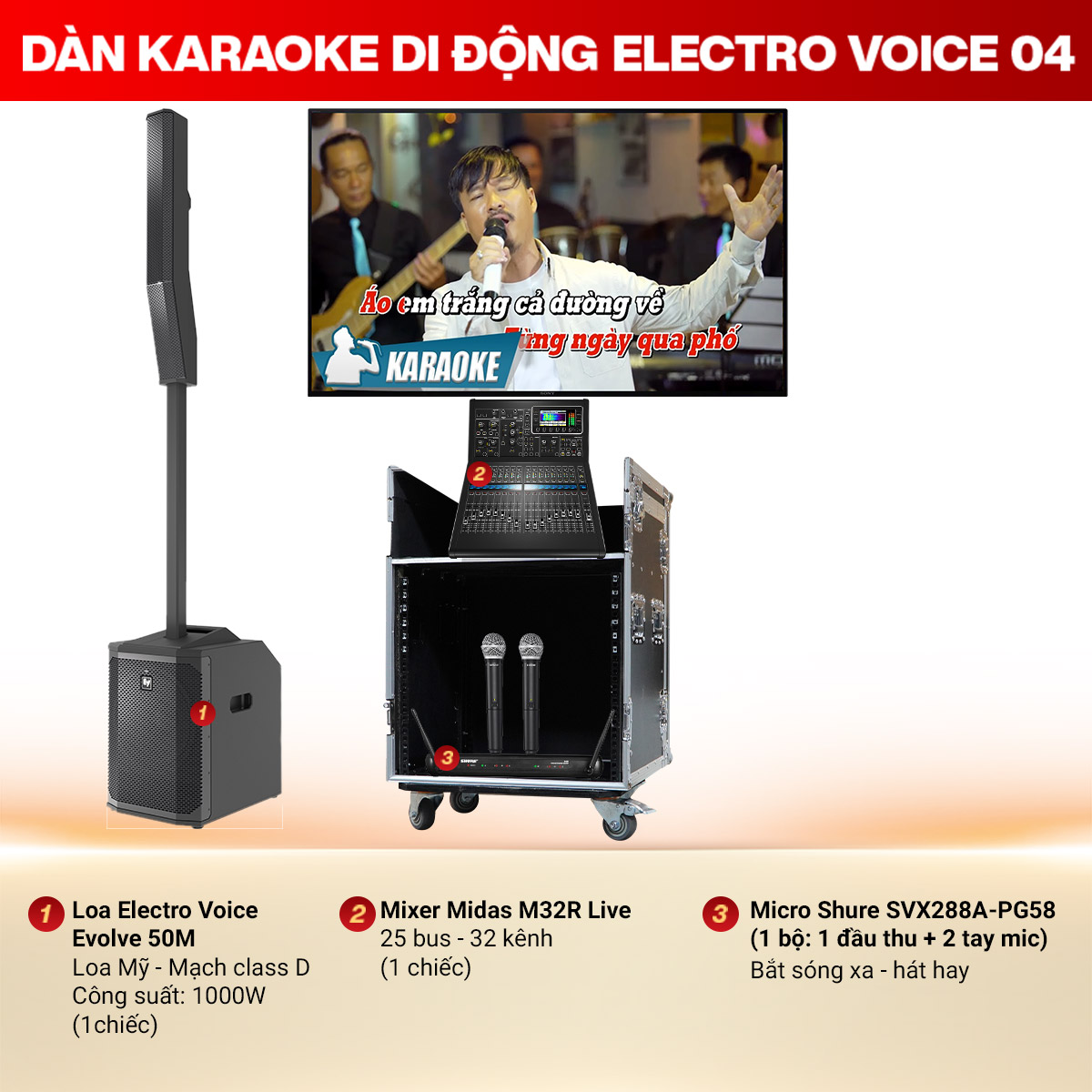 Dàn karaoke di động Electro Voice 04