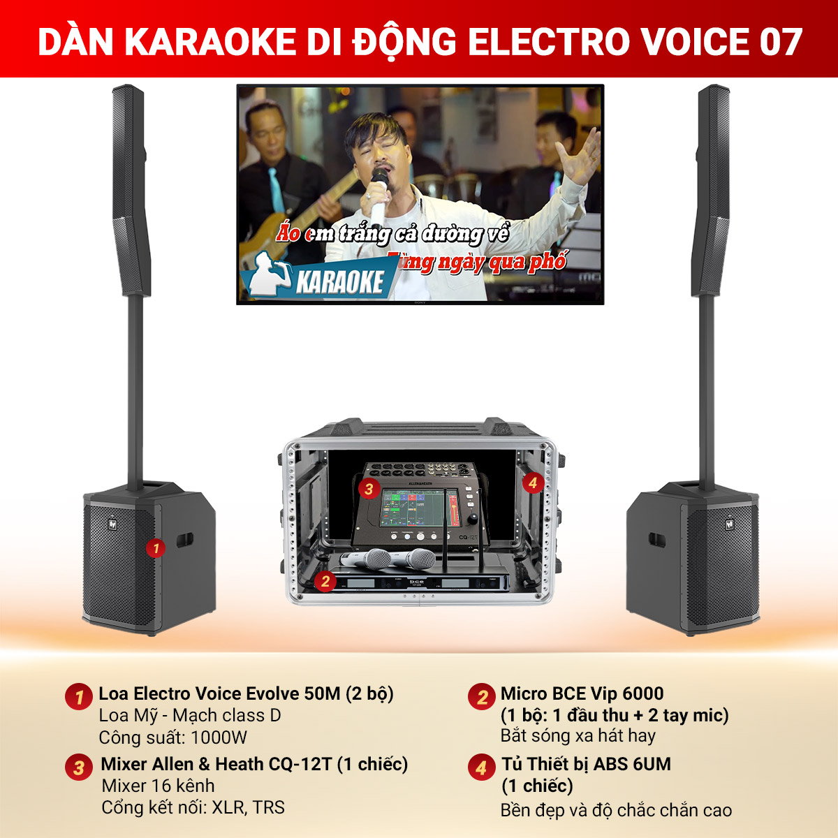 Dàn Karaoke Di Động Electro Voice 07 