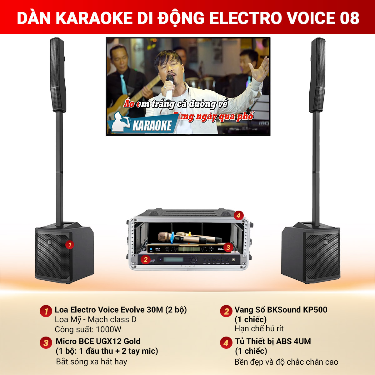 Dàn Karaoke Di Động Electro Voice 08