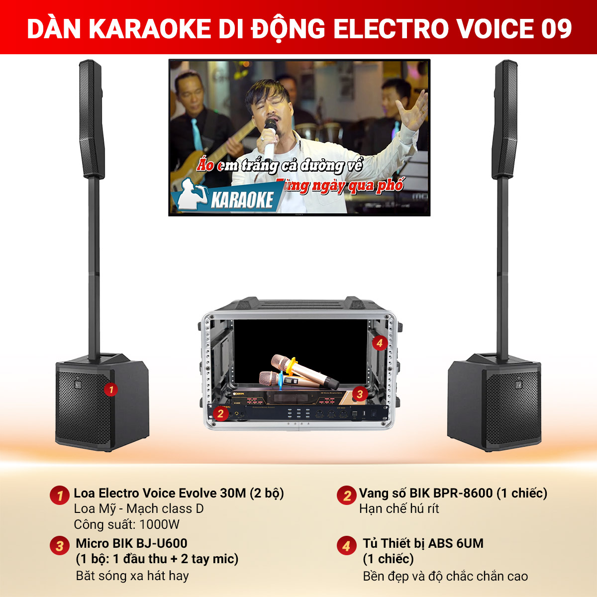 Dàn Karaoke Di Động Electro Voice 09