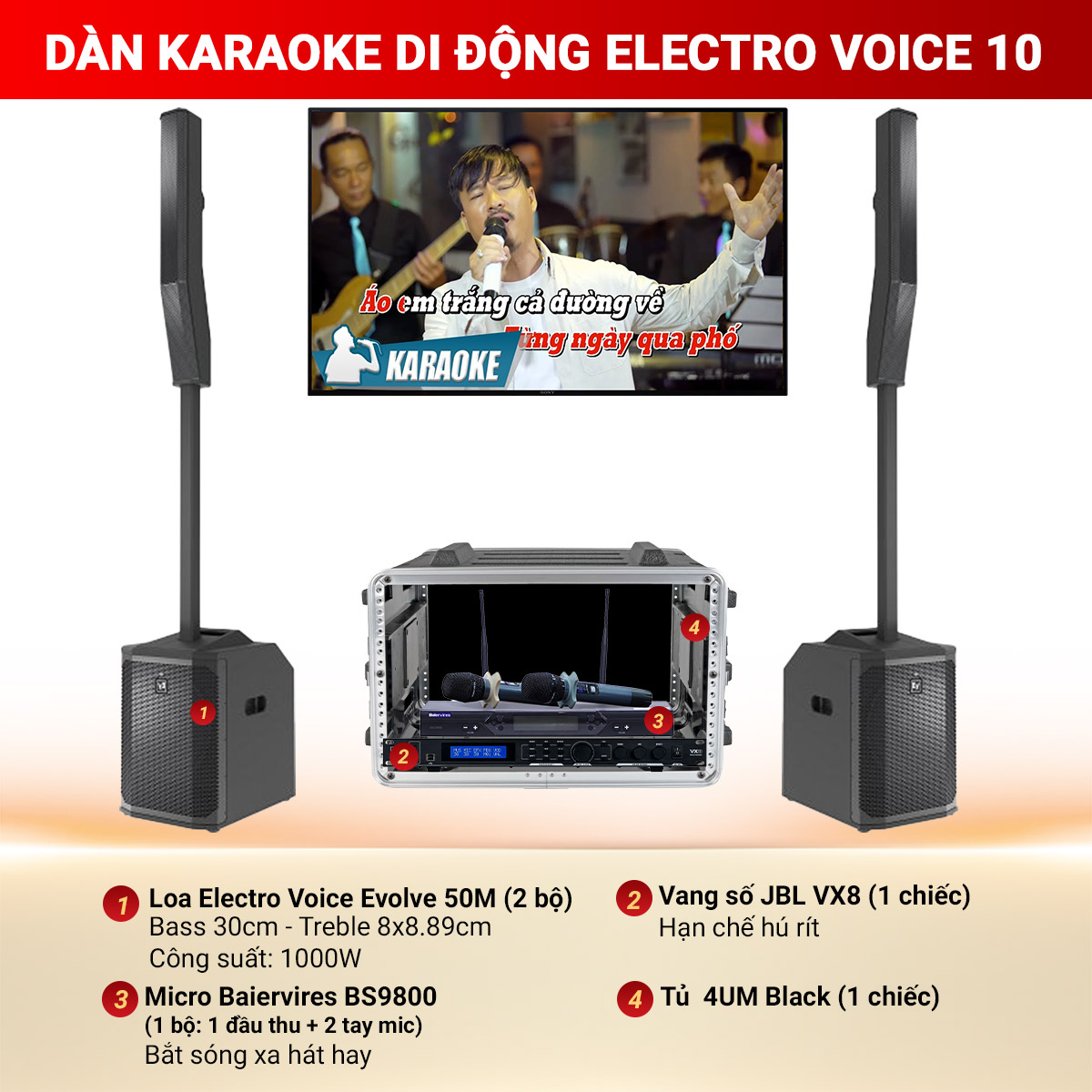 Dàn karaoke di động Electro Voice 10