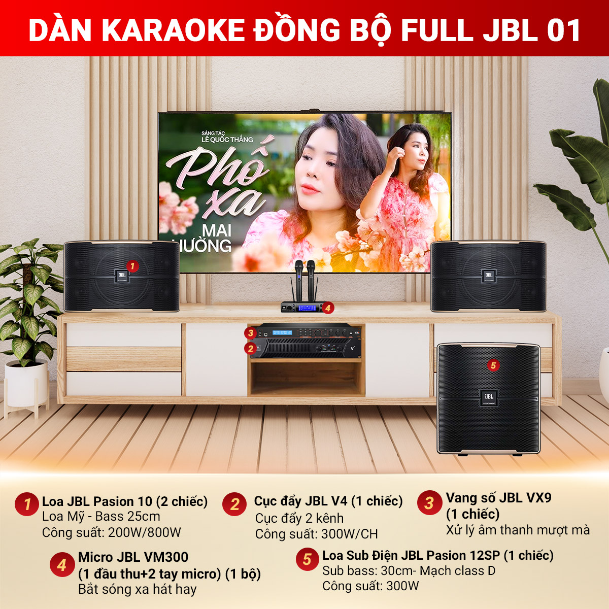 Dàn karaoke đồng bộ full JBL 01 