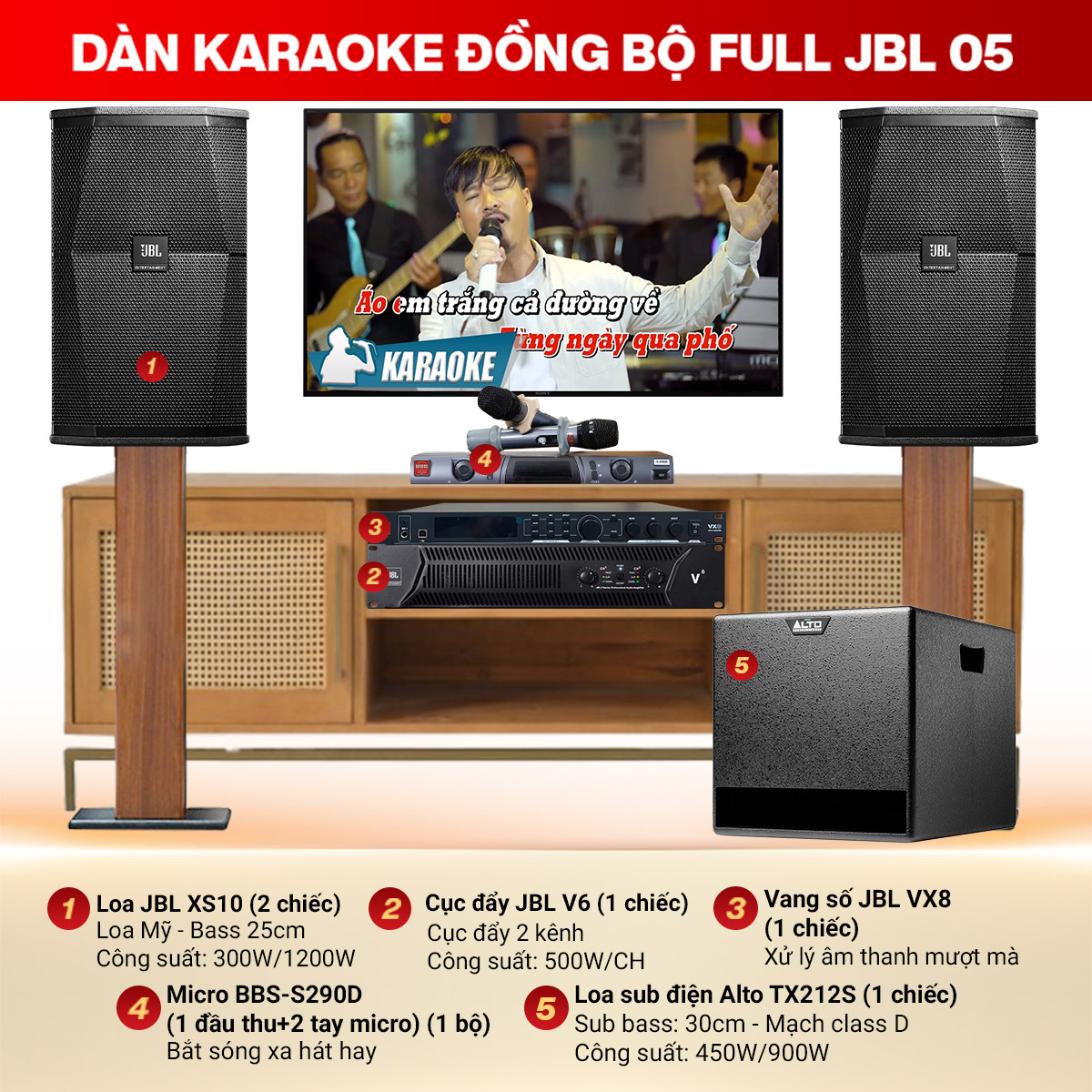 Dàn karaoke đồng bộ full JBL 05