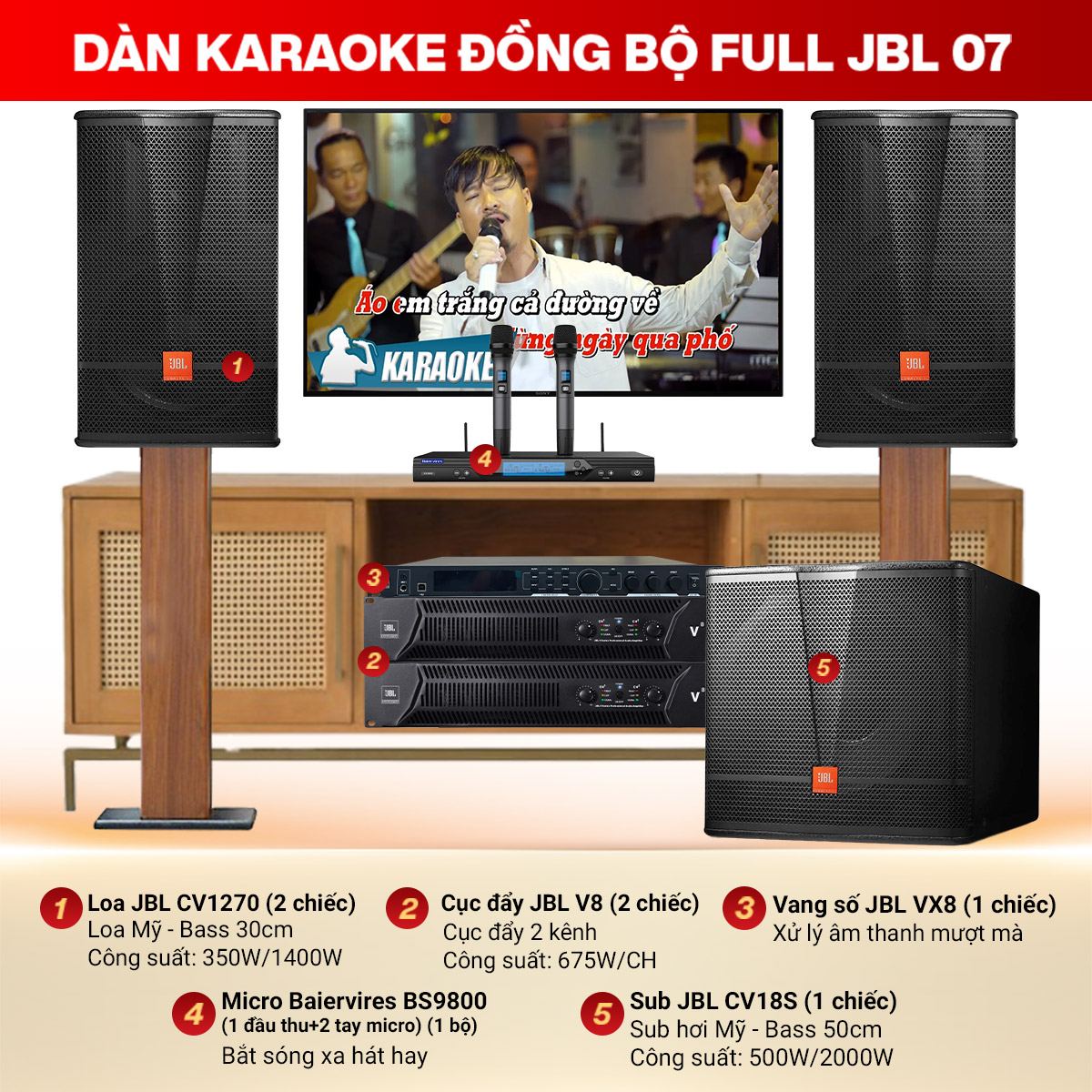 Dàn karaoke đồng bộ full JBL 07