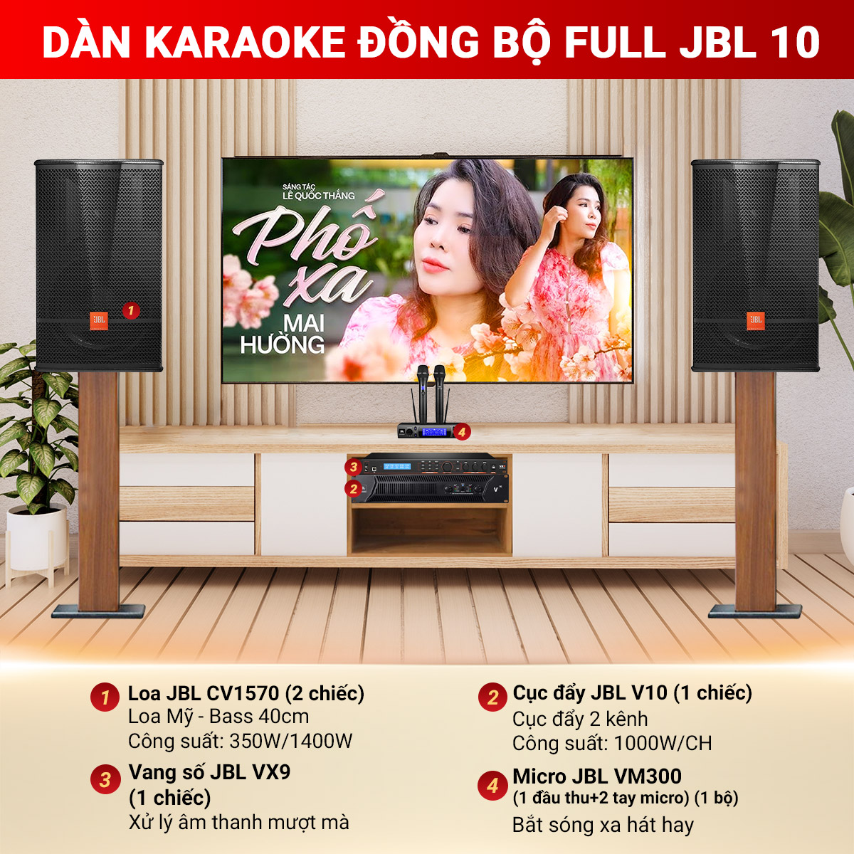 Dàn karaoke đồng bộ full JBL 10