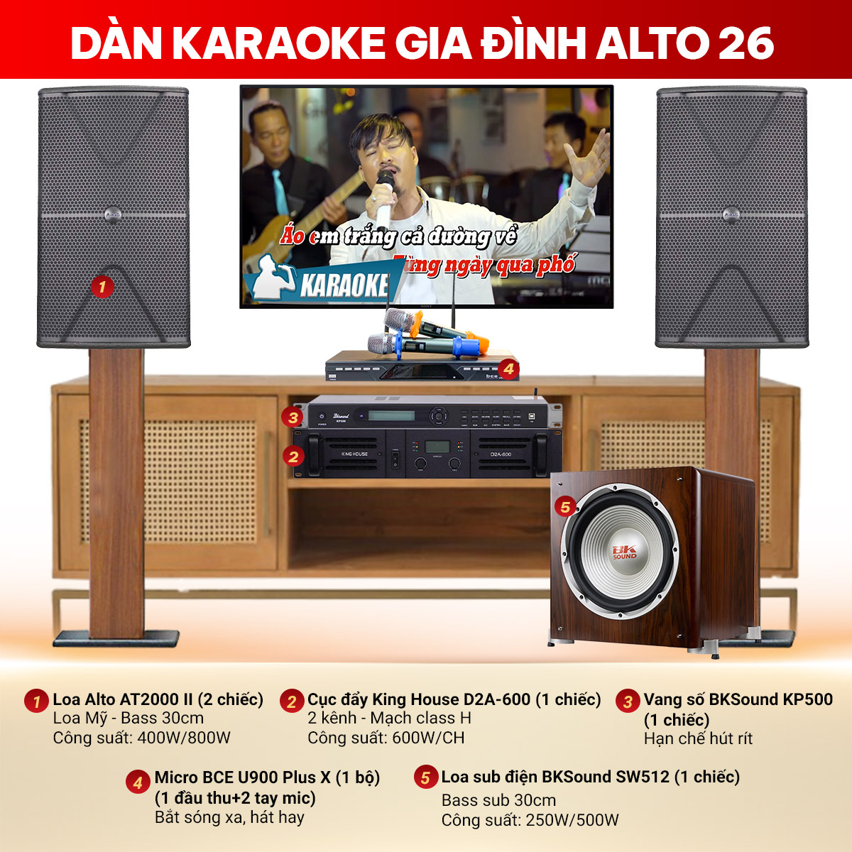 Dàn karaoke gia đình Alto 26