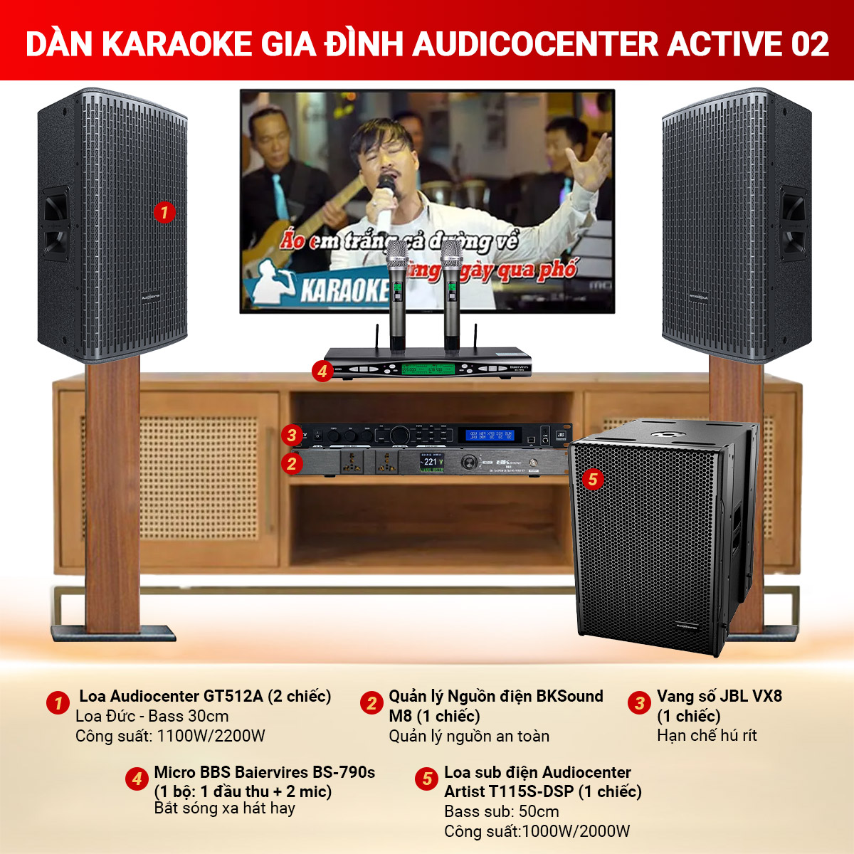 Dàn karaoke gia đình Audicocenter Active 02