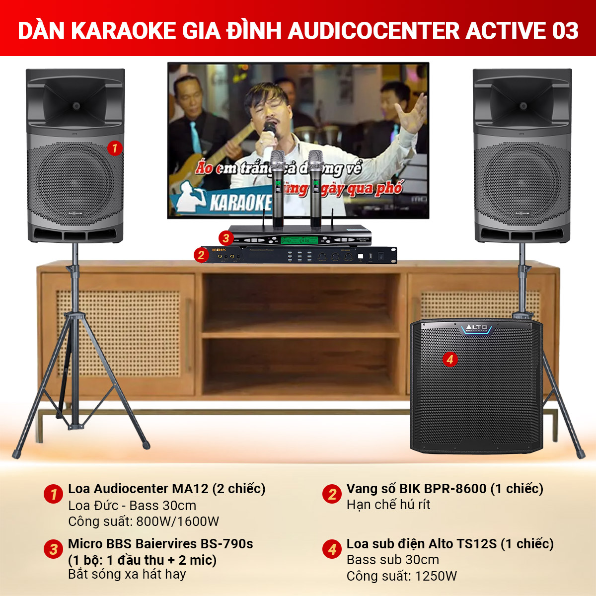 Dàn karaoke gia đình Audiocenter Active 03