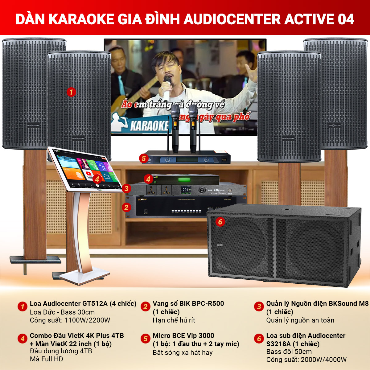 Dàn karaoke gia đình Audiocenter Active 04 