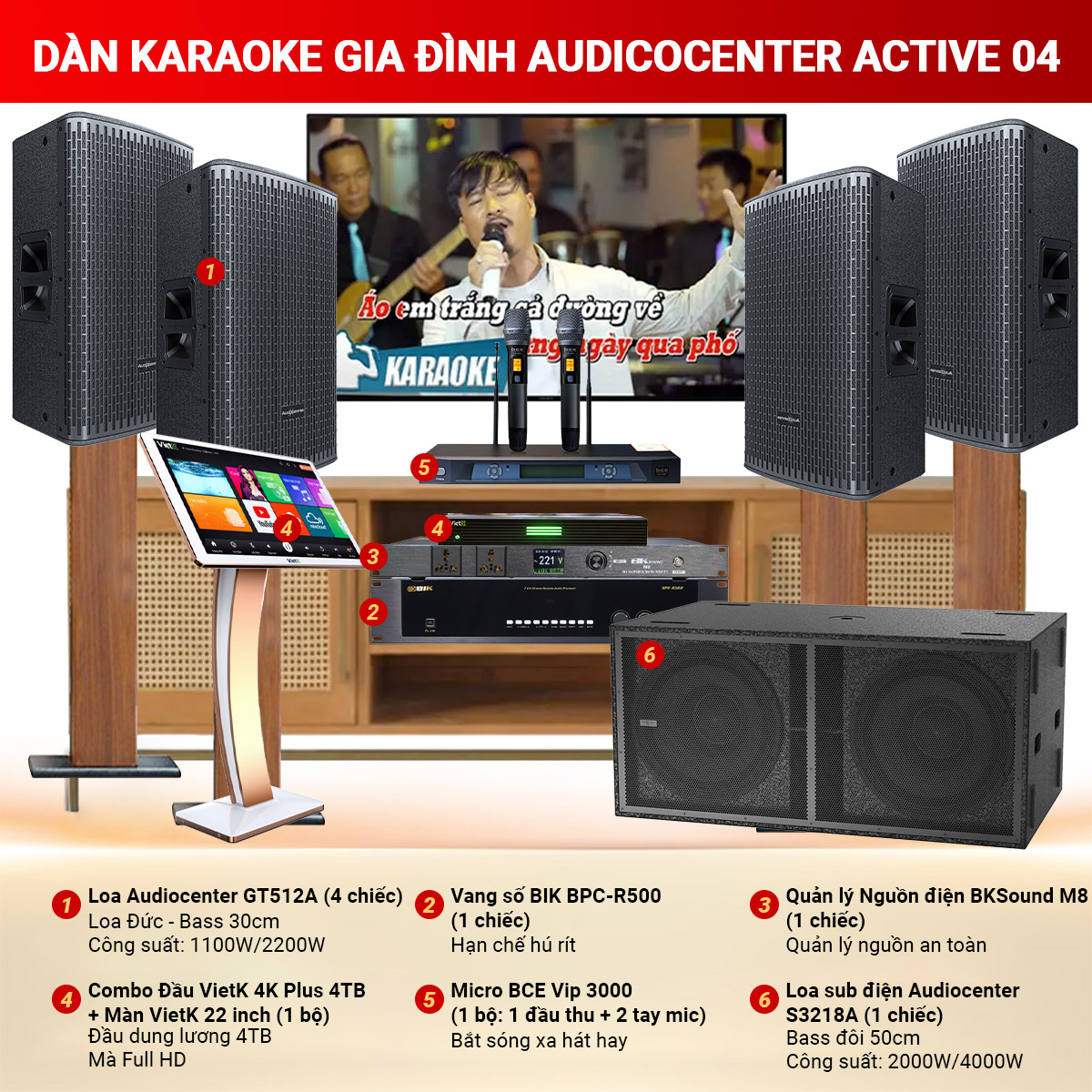 Dàn karaoke gia đình Audiocenter Active 04