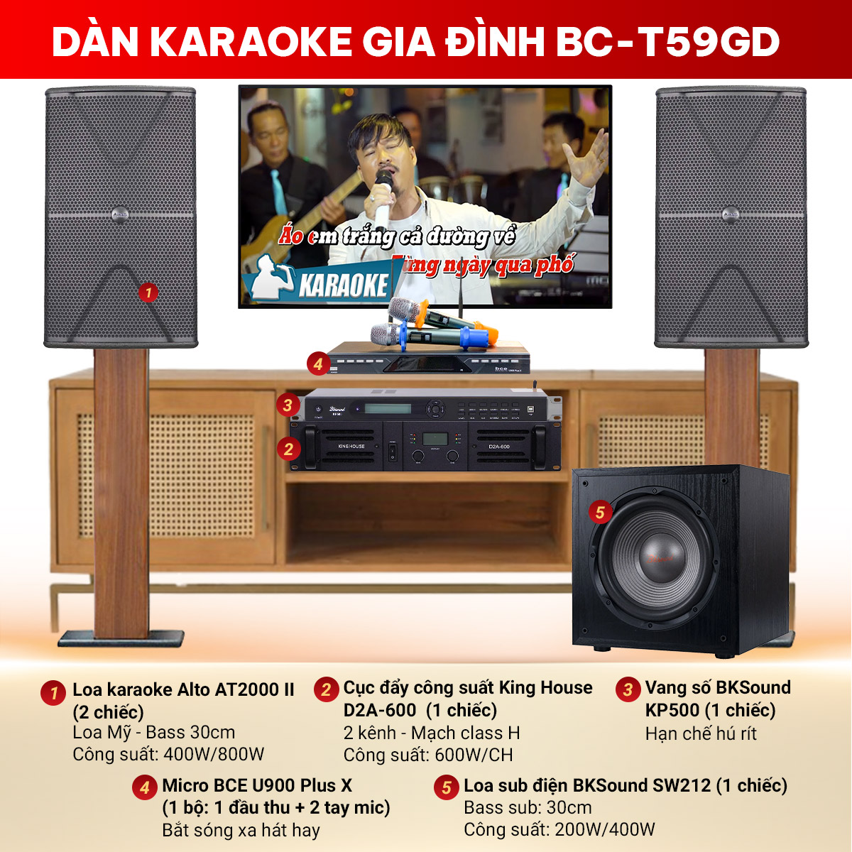 dàn karaoke gia đình BC-T59GD