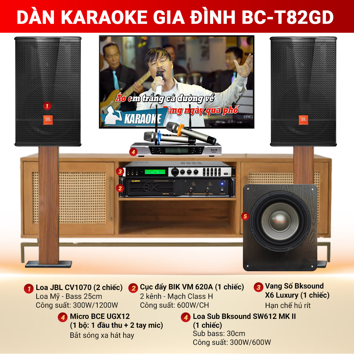 Dàn Karaoke Gia Đình BC-T82GD