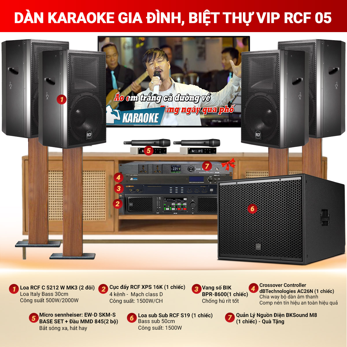 Dàn karaoke gia đình, biệt thự Vip RCF 05