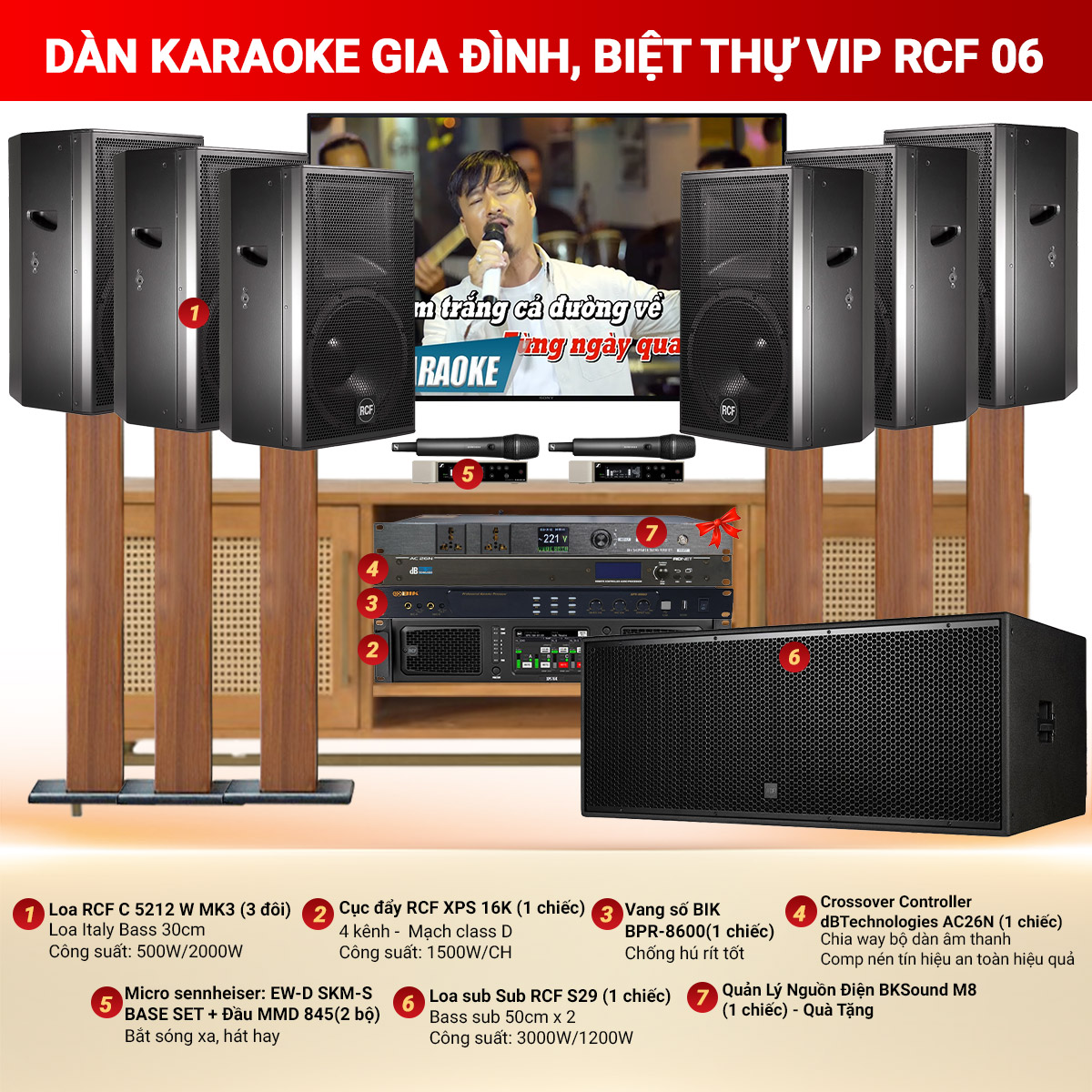 Dàn karaoke gia đình, biệt thự Vip RCF 06