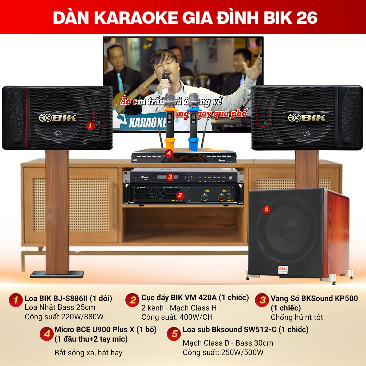 Dàn Karaoke Gia Đình BIK 26