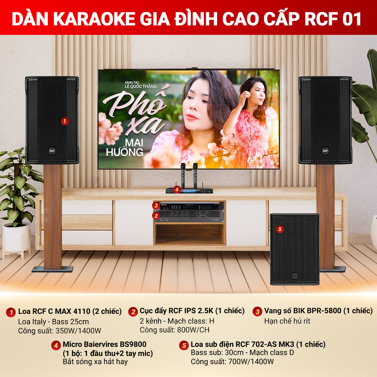 Dàn karaoke gia đình cao cấp RCF 01 
