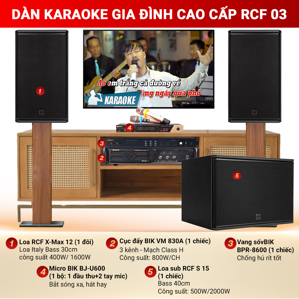 dàn karaoke gia đình cao cấp RCF 03