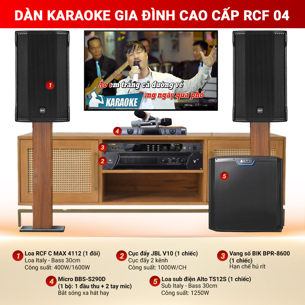 dàn karaoke gia đình cao cấp RCF 04