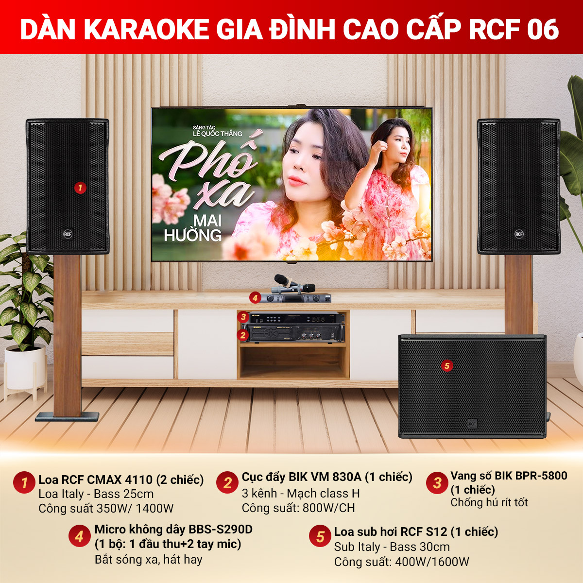 dàn karaoke gia đình cao cấp RCF 06