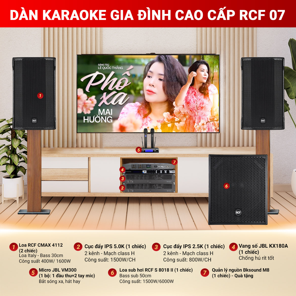 Dàn karaoke gia đình cao cấp RCF 07