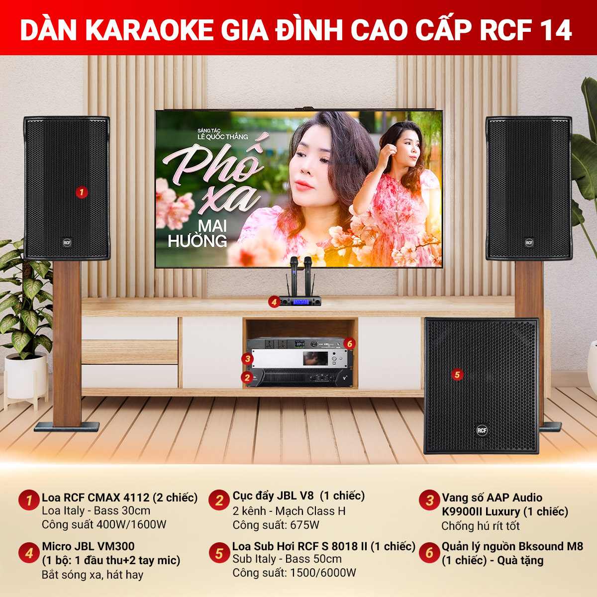Dàn karaoke gia đình cao cấp RCF 14
