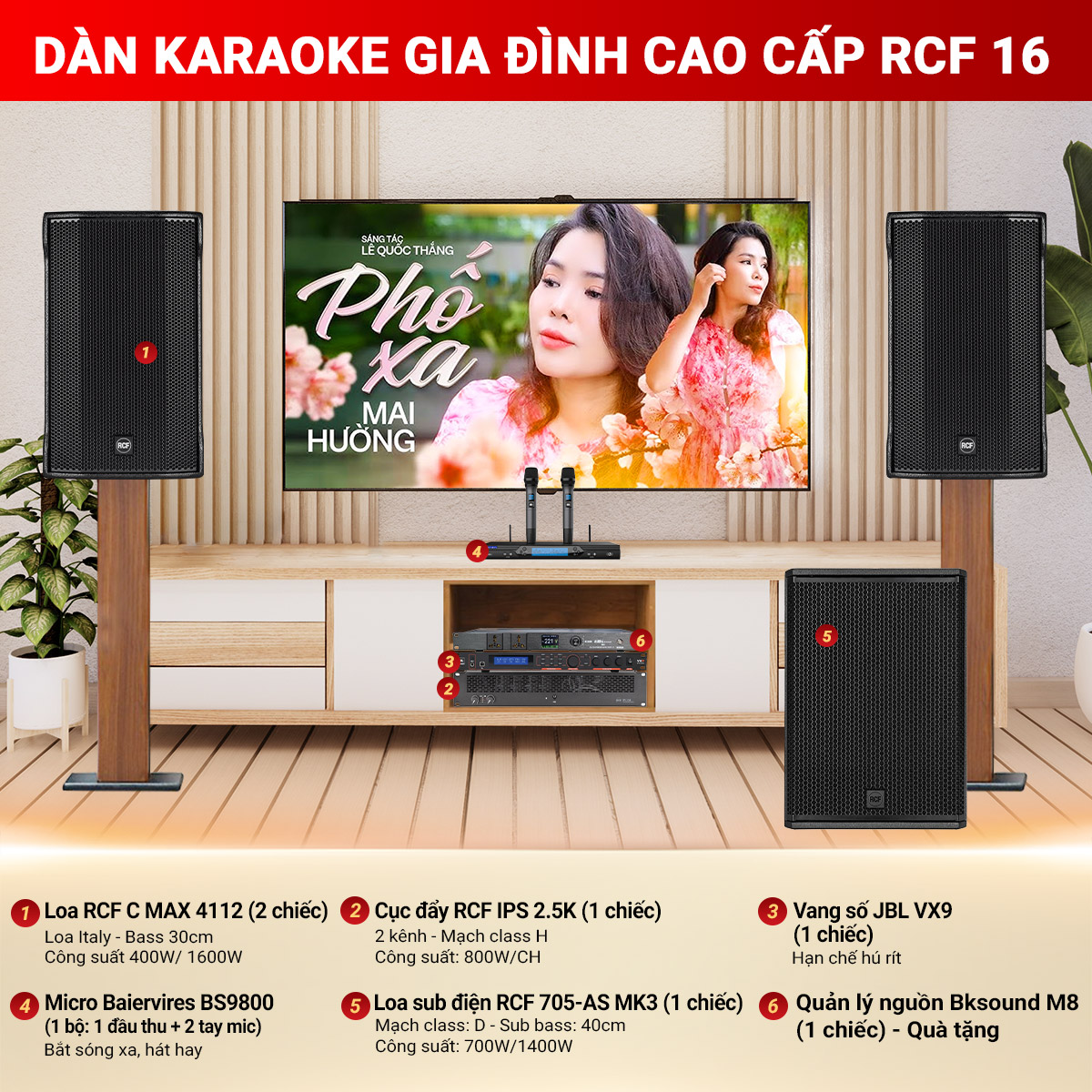 Dàn karaoke gia đình cao cấp RCF 16