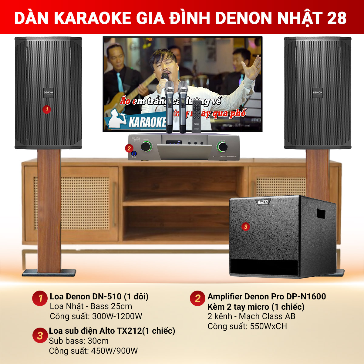 Dàn karaoke gia đình Denon Nhật 28