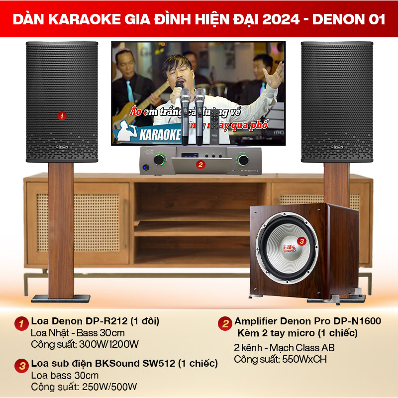 Dàn karaoke gia đình hiện đại 2024 - Denon 01