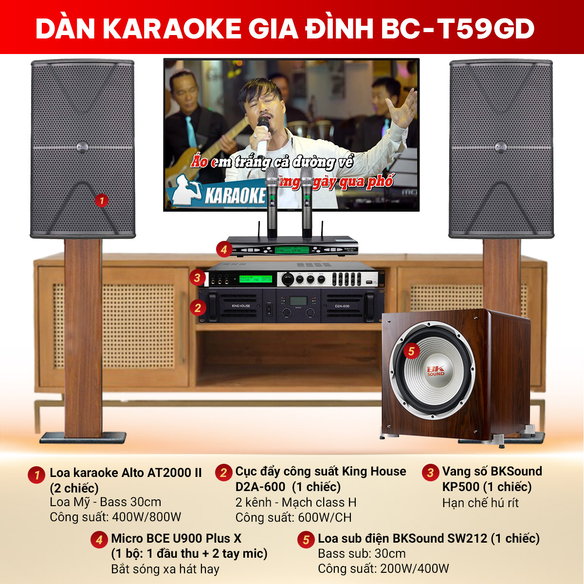 dàn karaoke gia đình BC-T59GD