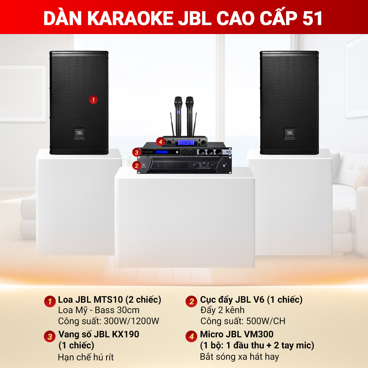 D&agrave;n karaoke JBL cao cấp 51 