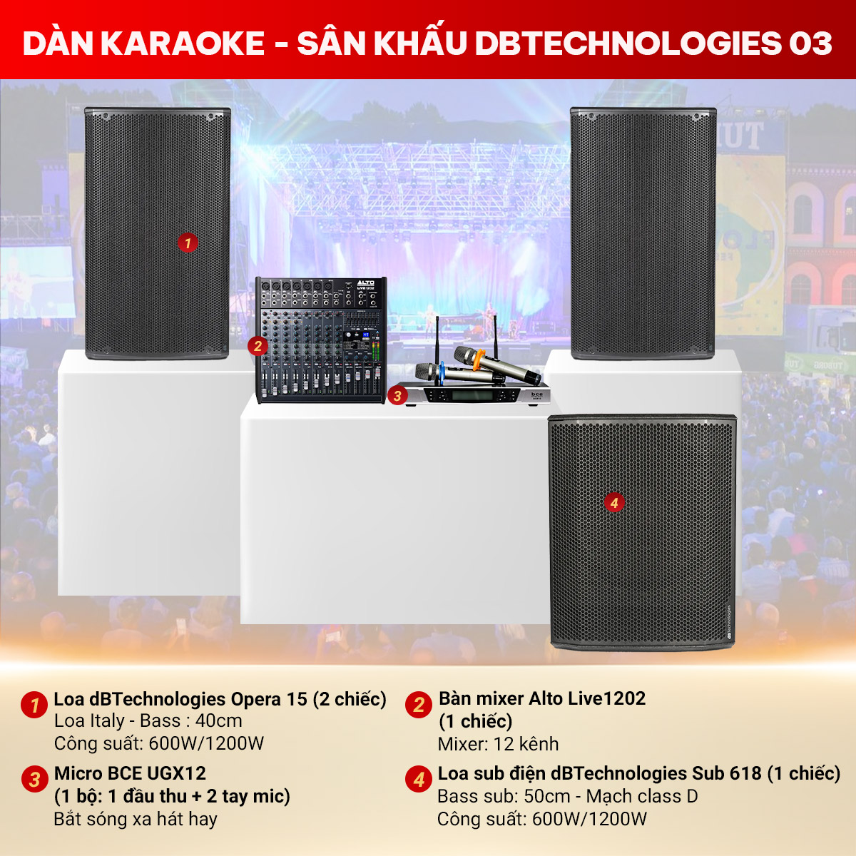 Dàn karaoke – sân khấu dBTechnologies 03