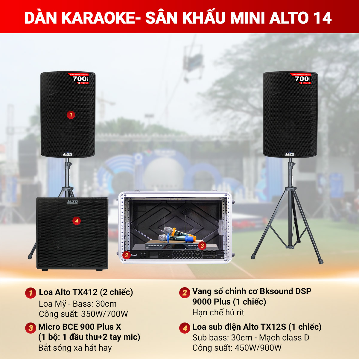 Dàn karaoke - Sân khấu Mini Alto 14