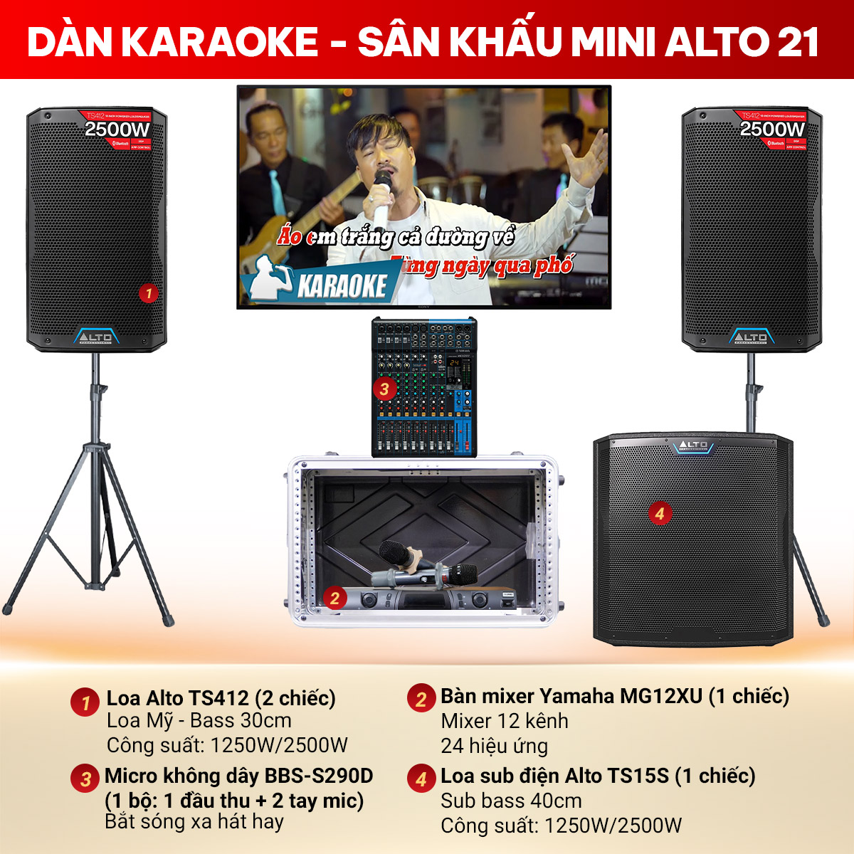 Dàn karaoke - Sân khấu Mini Alto 21