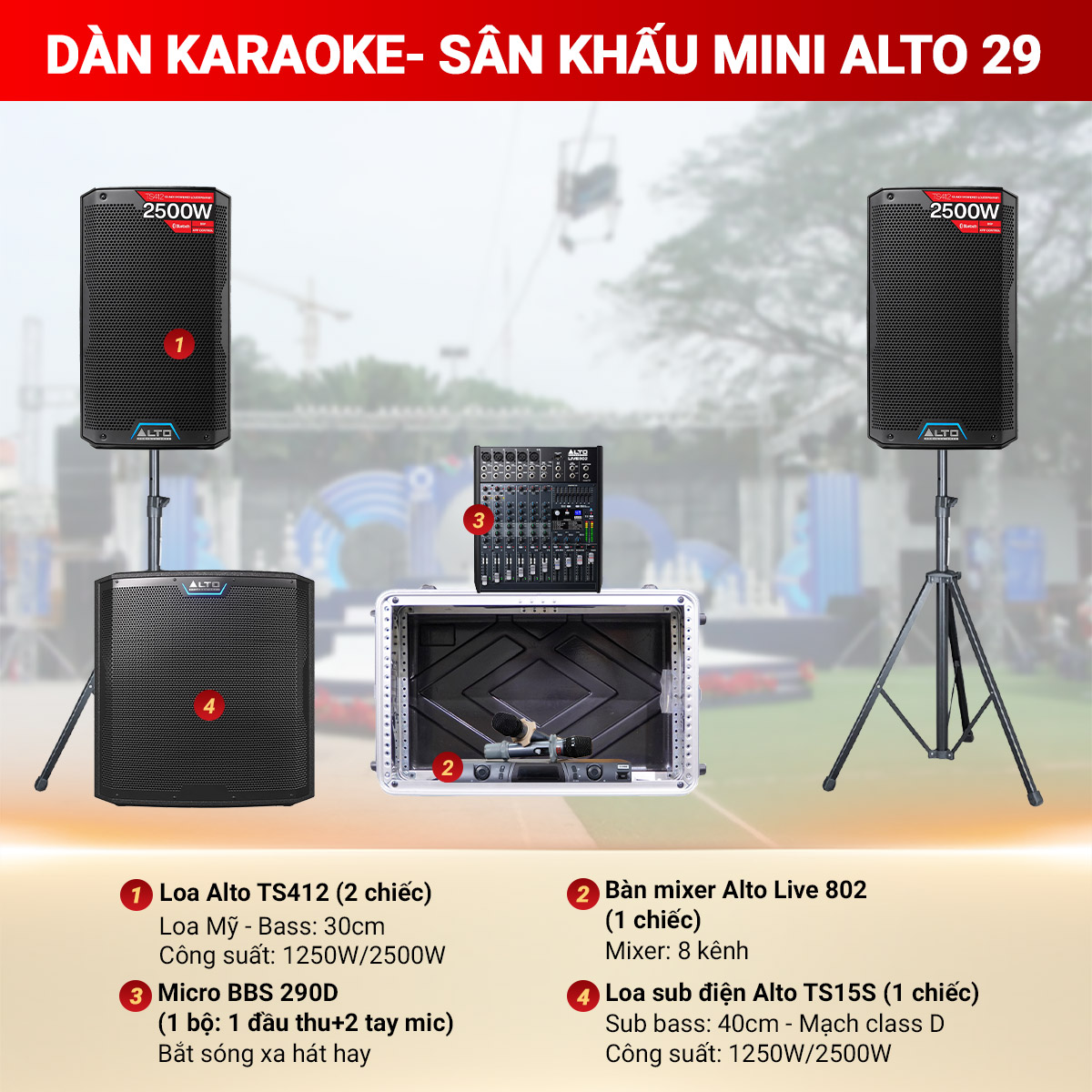 Dàn karaoke - Sân khấu Mini Alto 29