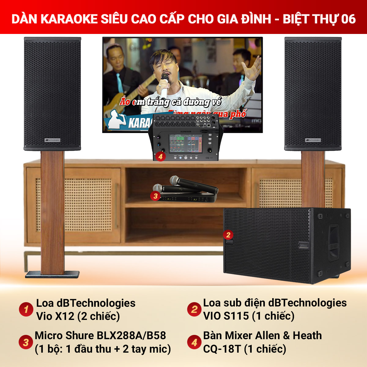 Dàn karaoke siêu cao cấp cho gia đình - biệt thự 06