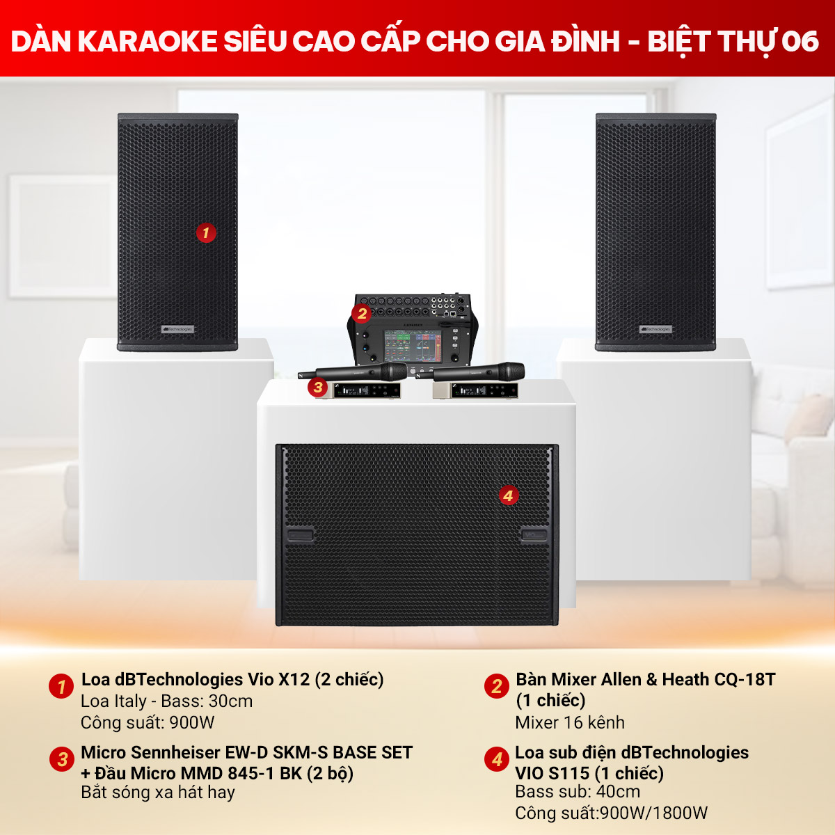 D&agrave;n karaoke si&ecirc;u cao cấp cho gia đ&igrave;nh - biệt thự 06