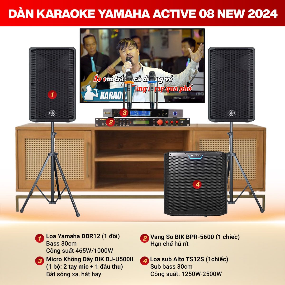 Dàn Karaoke Yamaha Active 08 New 2024