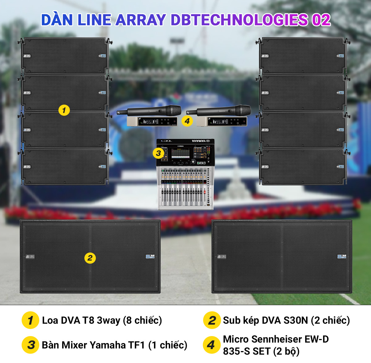 Dàn Line Array 3 Way Active dBTechnologies 01