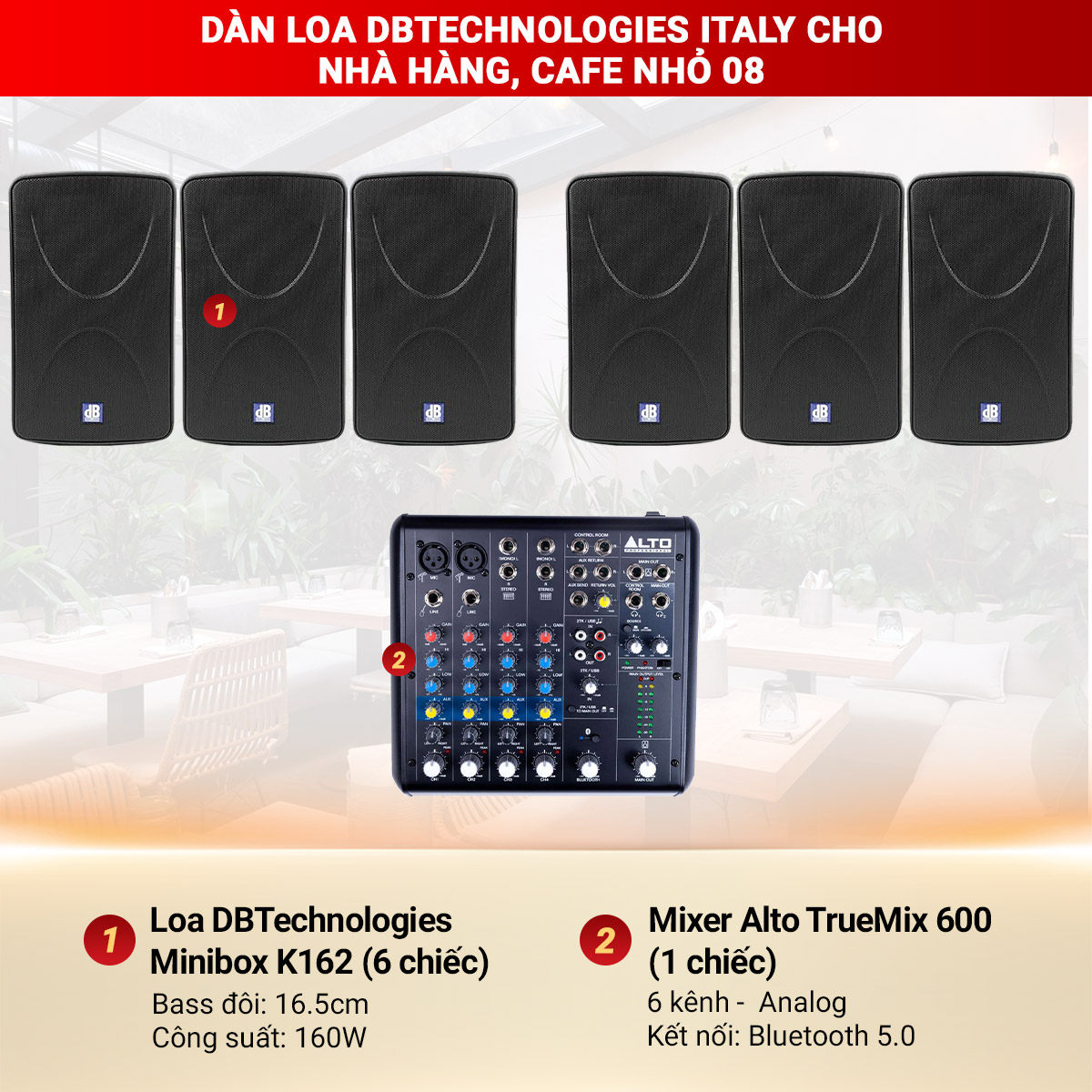 Dàn Loa dBTechnologies Italy Cho Nhà Hàng, Cafe Nhỏ 08