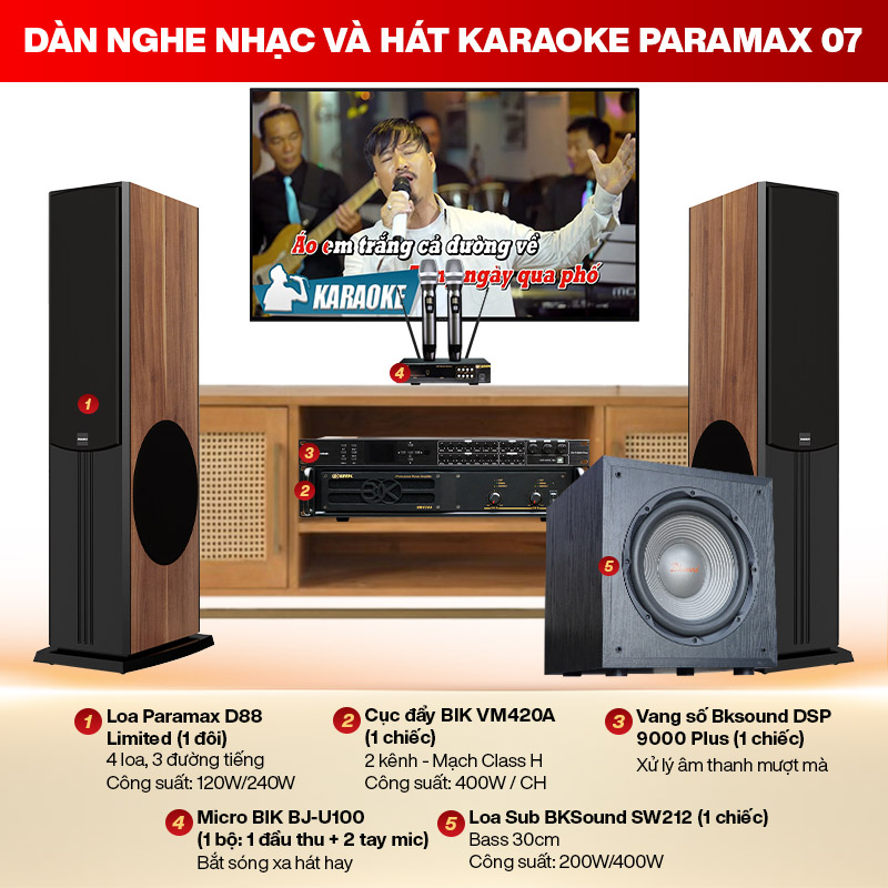 Dàn Nghe nhạc và Hát karaoke Paramax 07