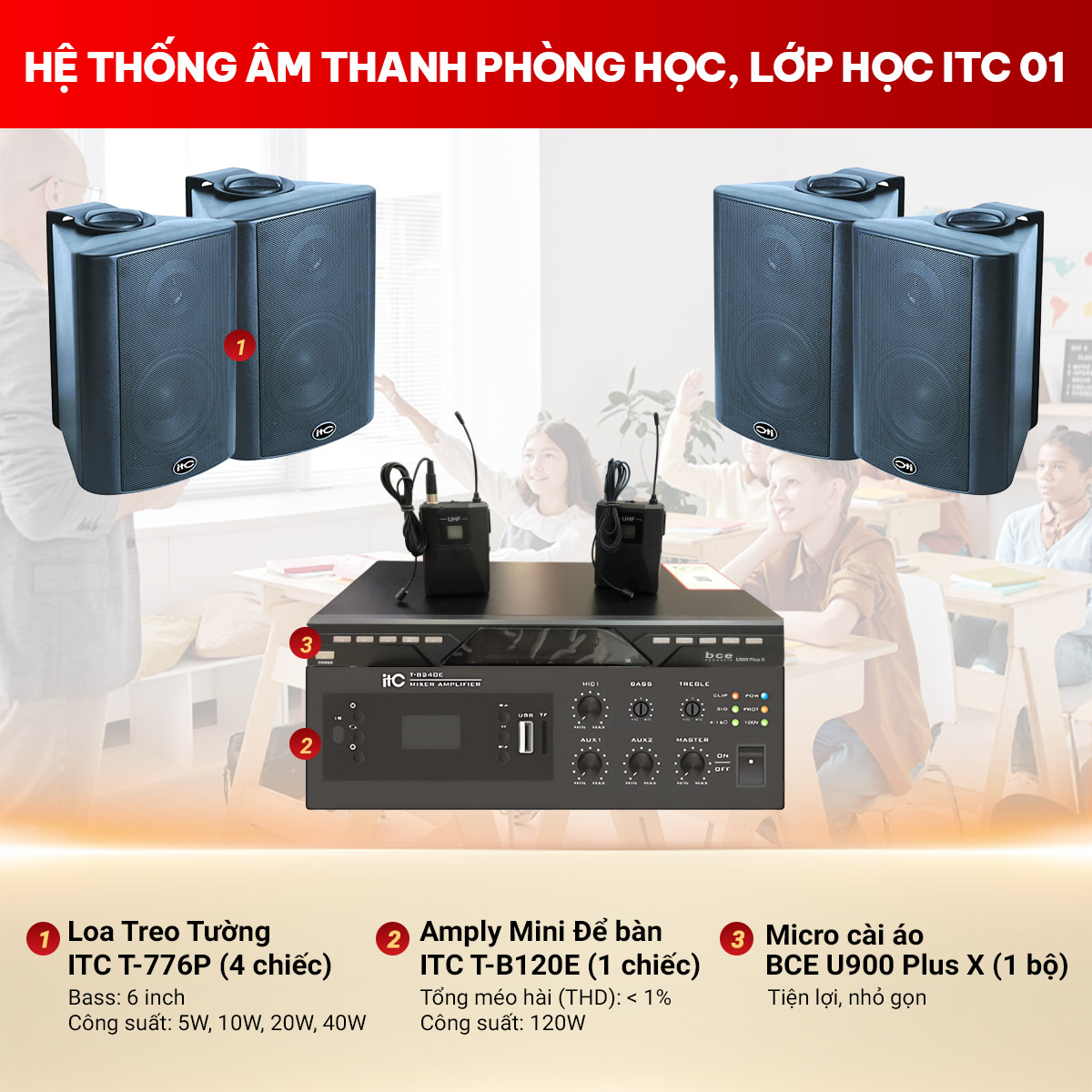 Hệ thống âm thanh phòng học, lớp học ITC 01