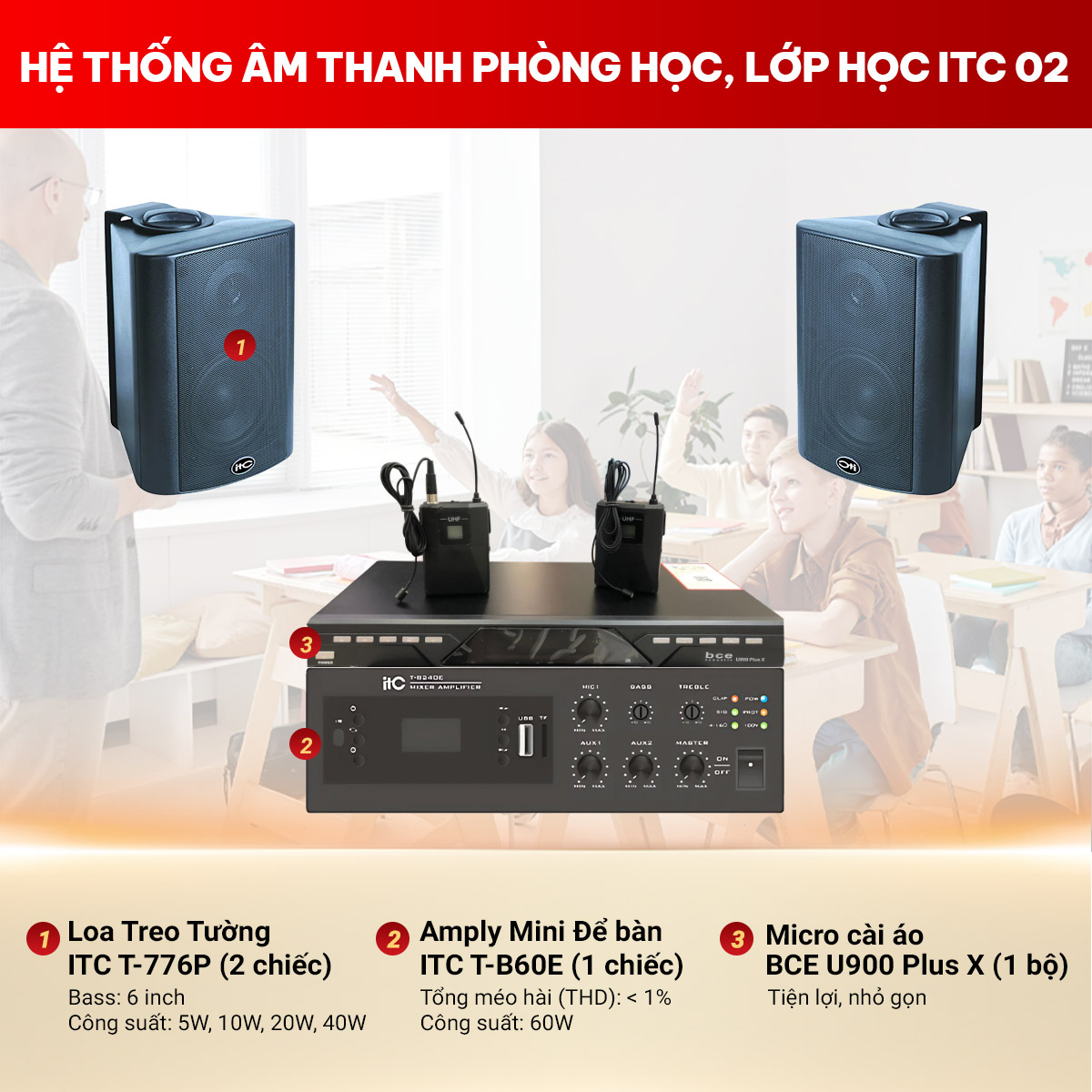 Hệ thống âm thanh phòng học, lớp học ITC 02