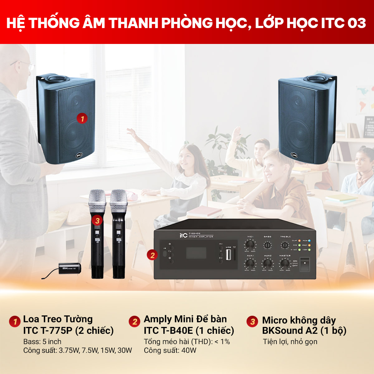 Hệ thống âm thanh phòng học, lớp học ITC 03